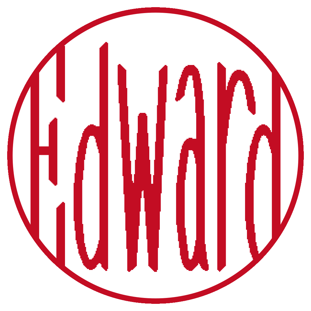 Edward個人印 左横書き 流篆体