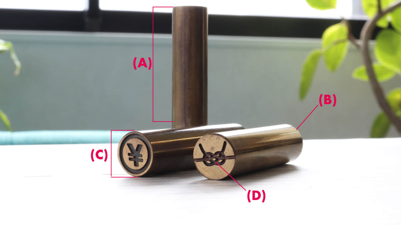 ハンコ型シーリングスタンプ各部の名称