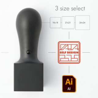 データ入稿印鑑 角印 マットブラックチタン