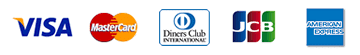 お支払い方法：VISA MasterCard JCB AMERICAN EXPRESS Diners